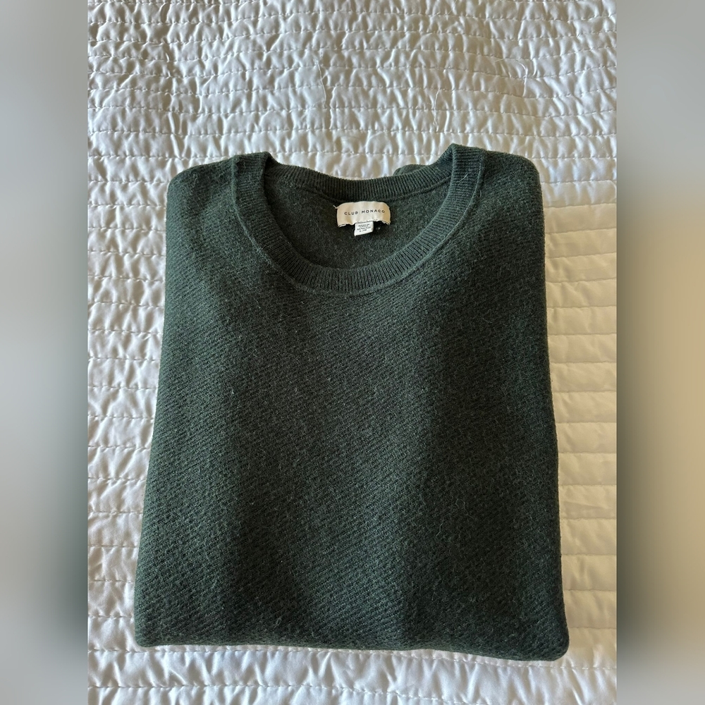Club Monaco, Twil Stitch Raglan, Crewneck Sweater, Size L